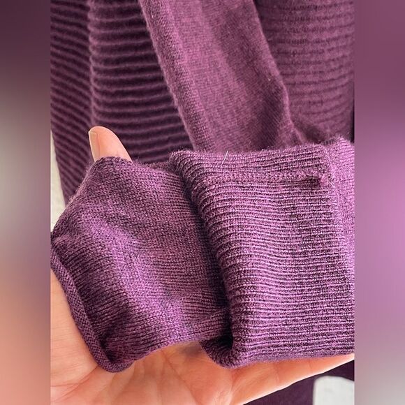 Lululemon Sit In Lotus Sweater Cardigan Wrap II Heathered Plum size 6 - Picture 5 of 7